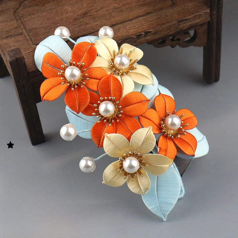 オリジナル手作り織物花素材キット漢服ヘアアクセサリーDIY Crt Workop Neighbors Little Piano Youth Sle