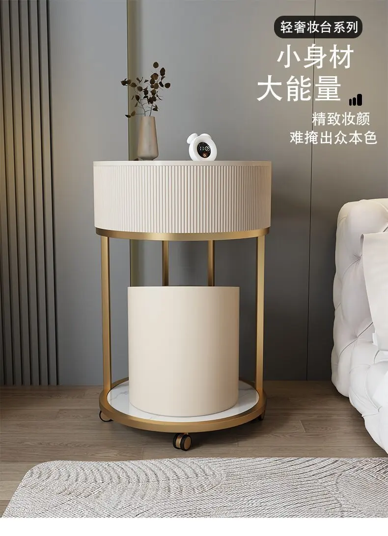 Bedroom Mobile Dresser Light Luxury Flip Bedside Table Integrated Small Apartment Mini Storage Makeup Table