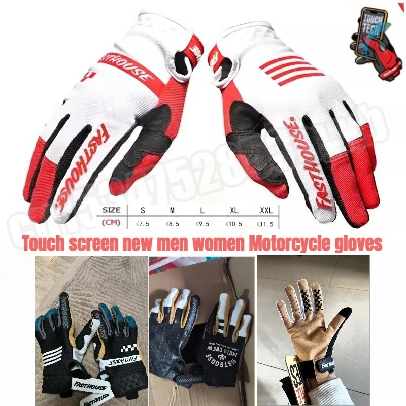 

Touch Screen New Men Women Striped Plaid Bicycle Mountain Cross-country Go-kart Racing Riding Breathable Gloves Karting Gloves