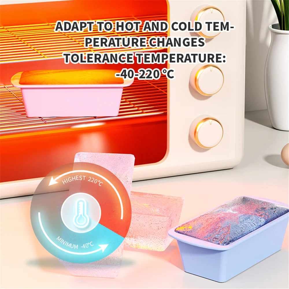 صينية خبز سيليكون غير لاصقة وسهلة تخفيف صينية كعكة سيليكون مستطيلة مناسبة لخبز قالب صينية المعجنات المنتفخة