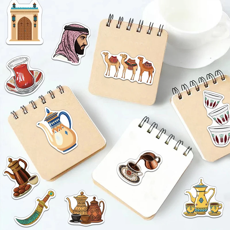 50PCS Middle Eastern Art Style Sticker Aesthetics Decorative Water Cup Skateboard Motorcycle Helmet Phone Laptop Graffiti Decals