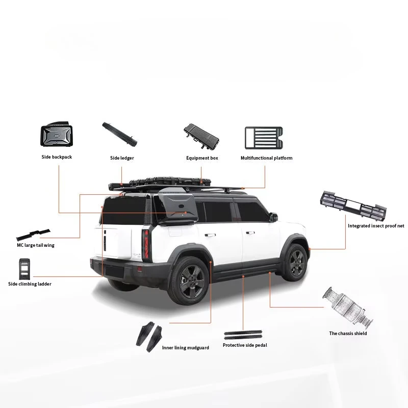 Roof Rack Platform Kit Aluminum Off-Road Cargo Roof Rack with Side Ladder Off-Road Accessories