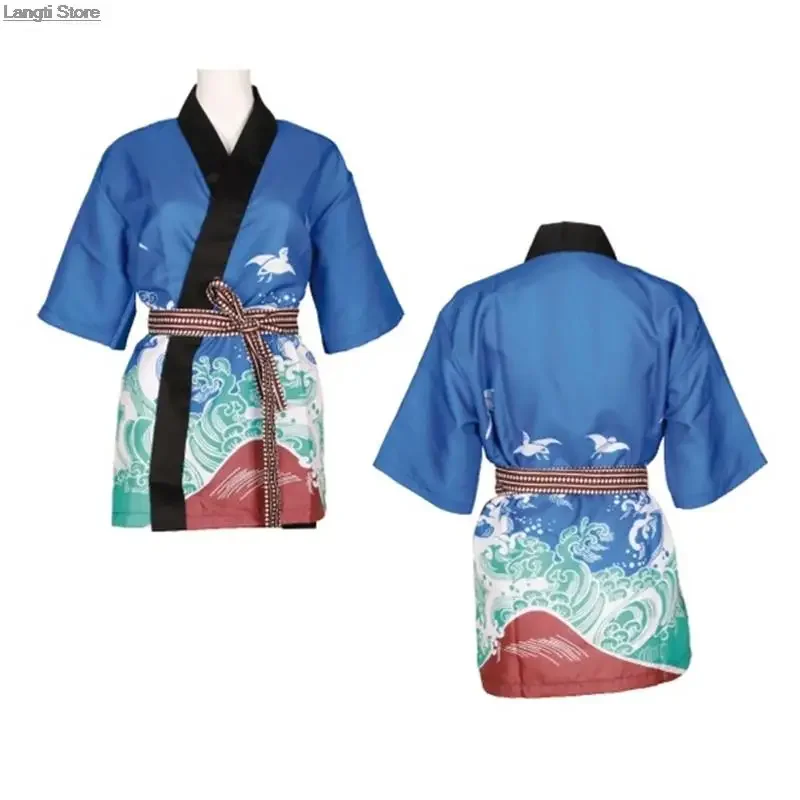 Manteau de Chef de Style japonais, uniforme de Sushi, Kimono de Restaurant, chemises de cuisine, serveuse, serveur, vêtements de travail, hauts, vestes de Chef