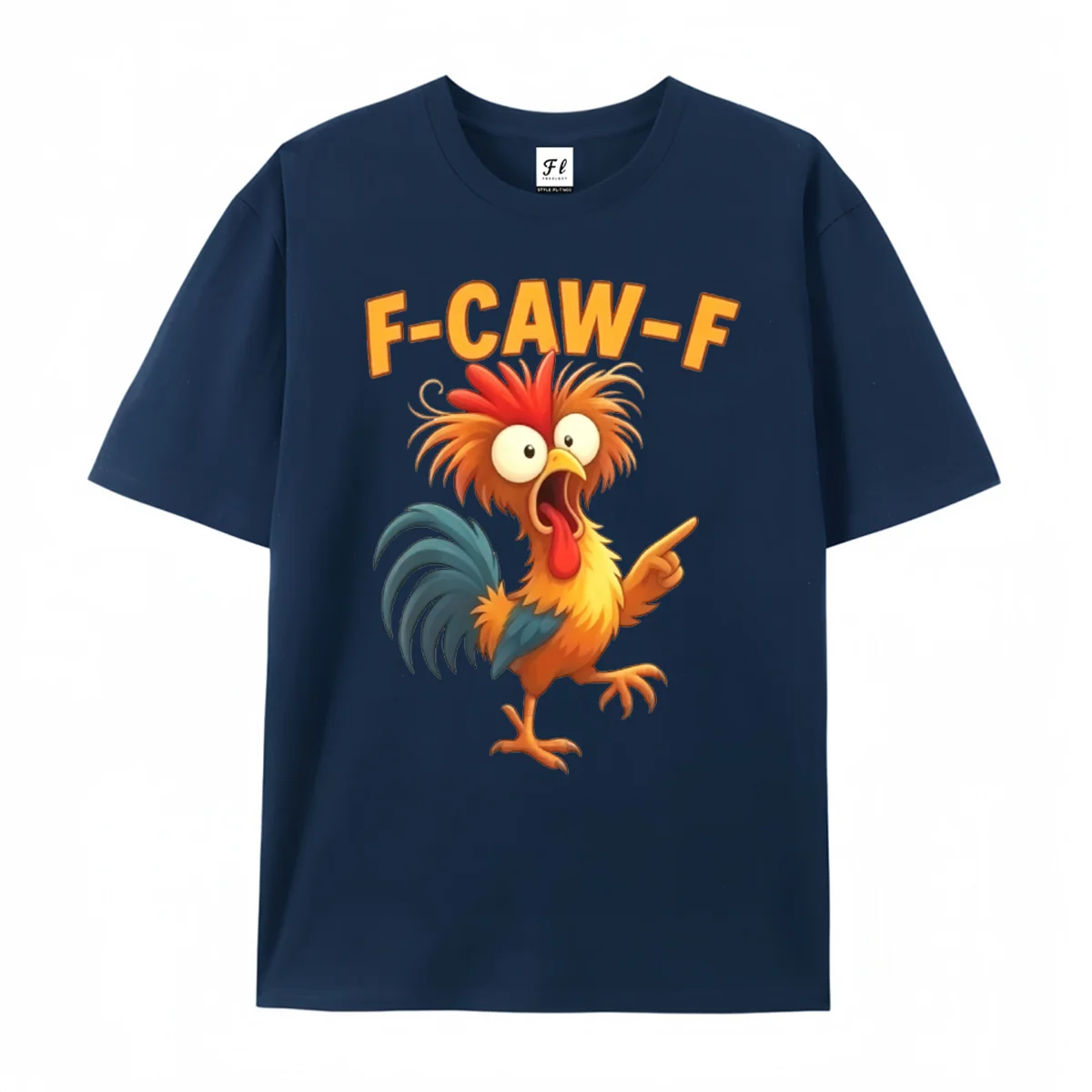 F-CAW-F Funny Rooster Graphic T Shirt Unisex Cartoon Chicken Print Short Sleeve Tee Men Women Humor Casual Streetwear Summer Top