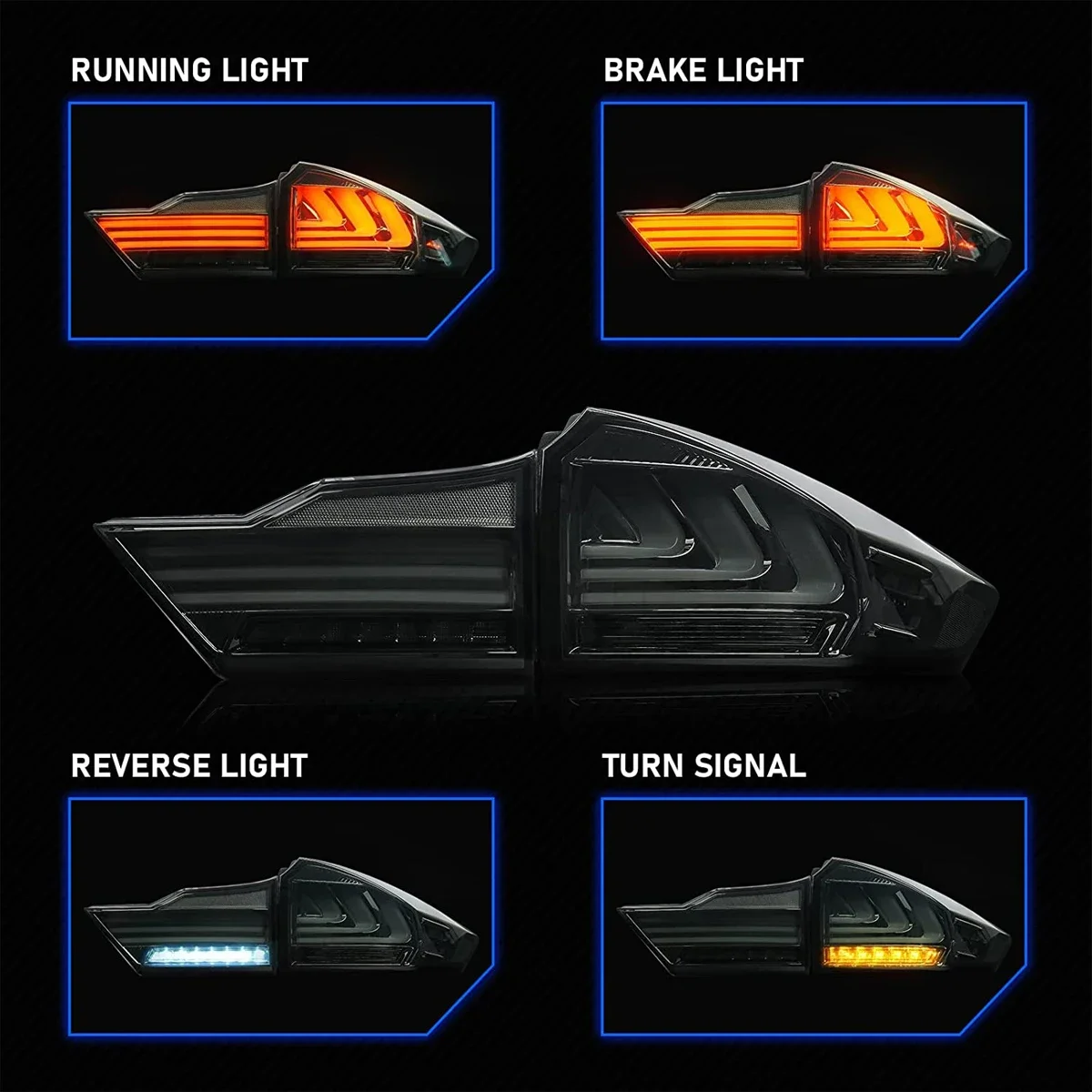 

Светодиодные задние фонари, автоаксессуары для Honda City 2014-2017, задние фонари в сборе, последовательный указатель поворота, стоп-сигнал