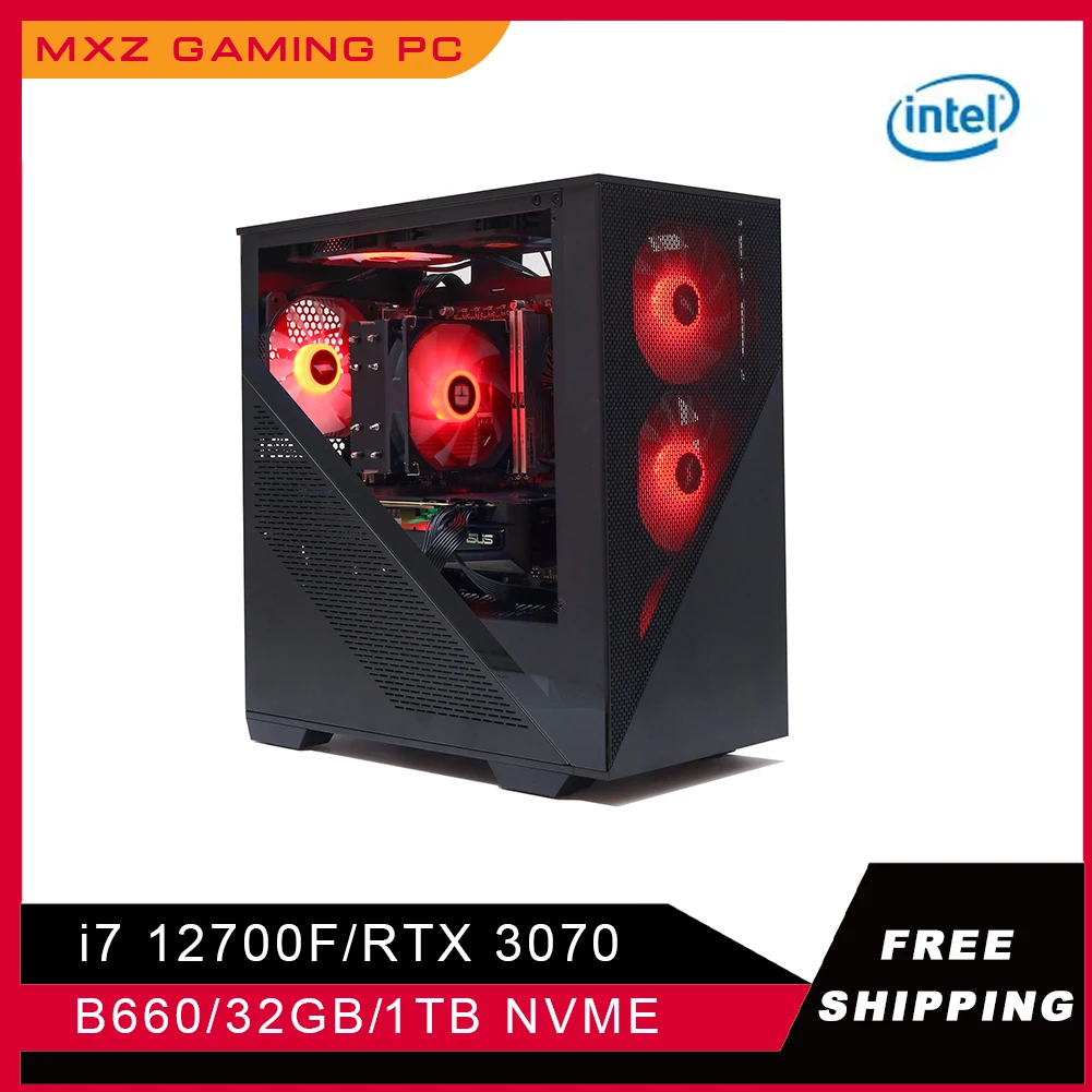 MXZ-tarjeta gráfica I7 12700F para juegos de Pc, tarjeta gráfica RTX3060ti/3070 B660, 32GB, 1TB, NVME, para Pc personalizable