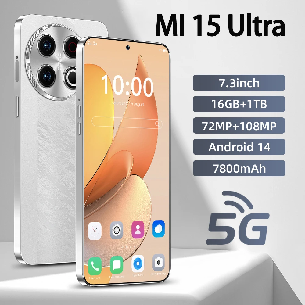 

Новинка 2023 года, оригинальная смарт-карта MI 15 Ultra 7,3HD, аккумулятор емкостью 7800 мАч, функция распознавания лиц, глобальное издание