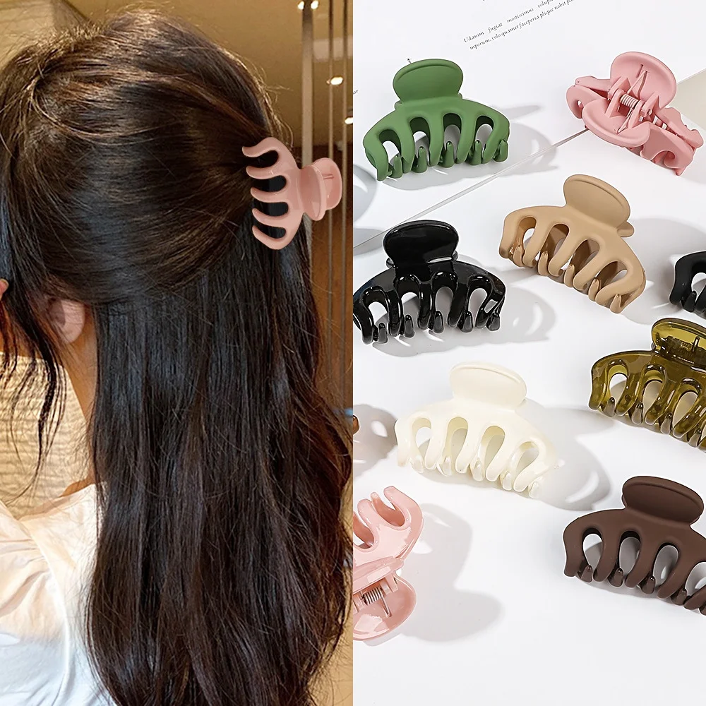 Artiglio per capelli in acrilico rosa Morsetti per capelli di medie dimensioni Clip per artiglio Forcina per granchio Fermagli per capelli color caramello per le donne Strumenti per lo styling di moda Nuovo