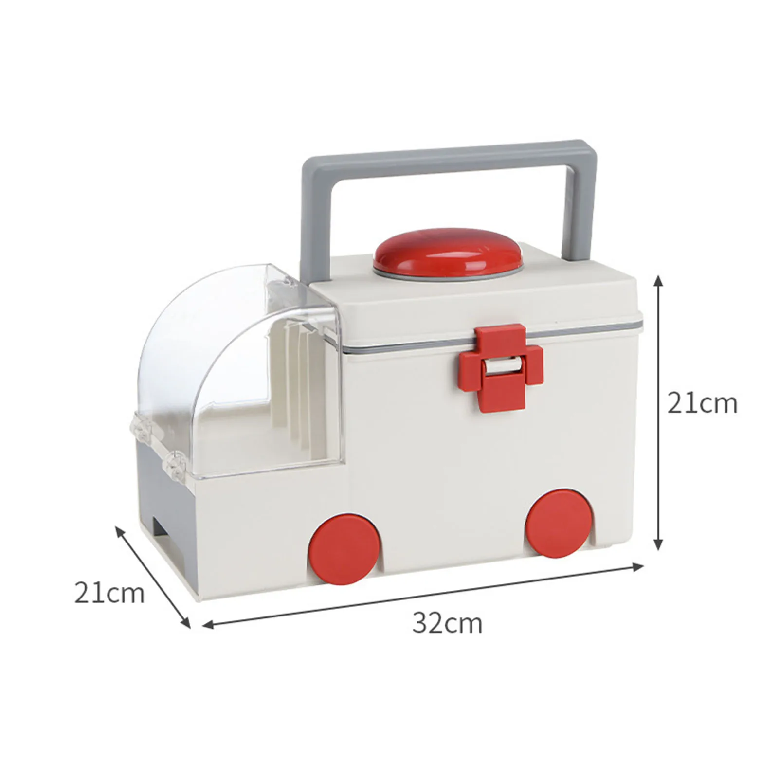 

ZK20 Medicine Storage Box PP AS Ambulance Shaped Portable Aid Kit Container Emergency Medicine Organizer with Handle for Home