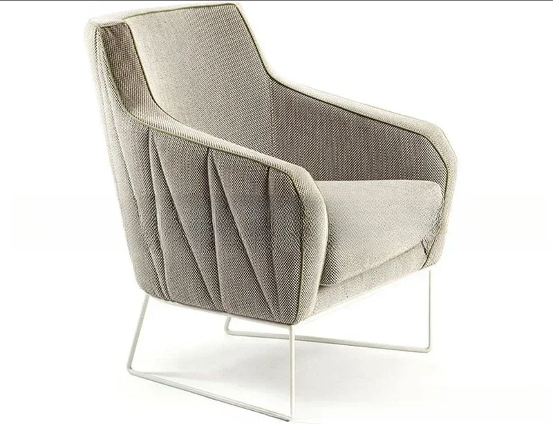 Nordic Modern Simple Fabric Sofa Furniture Cafe Stainless Steel Negotiation Chair