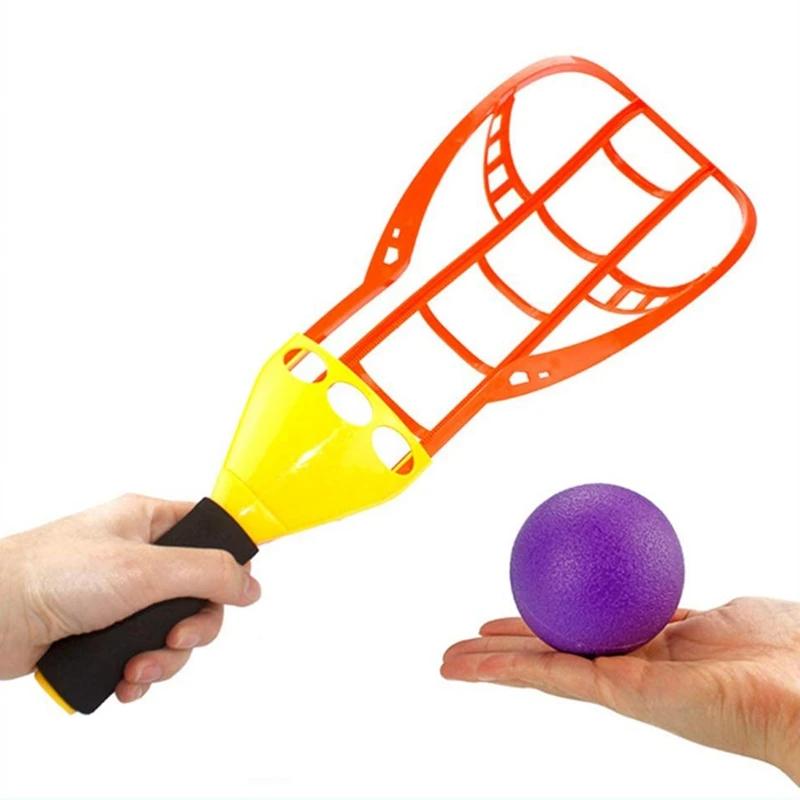 Children Launch Catch Ball Game Set Toss Ball Toy Launch Catch Ball Game 2 Rackets 2 Balls