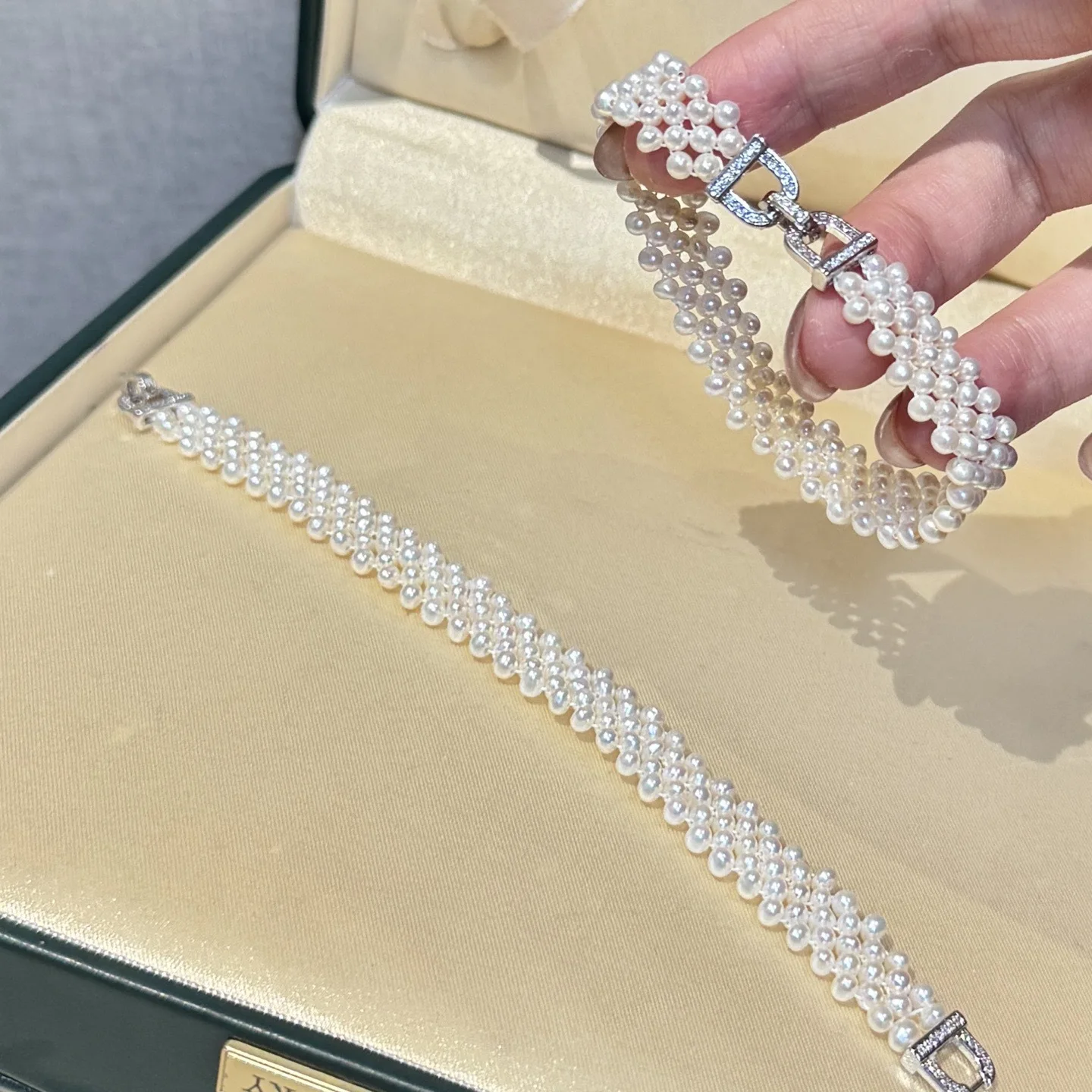 Hand woven pearl bracelet AAAA3-4mm natural Japanese pearl bracelet 16cm