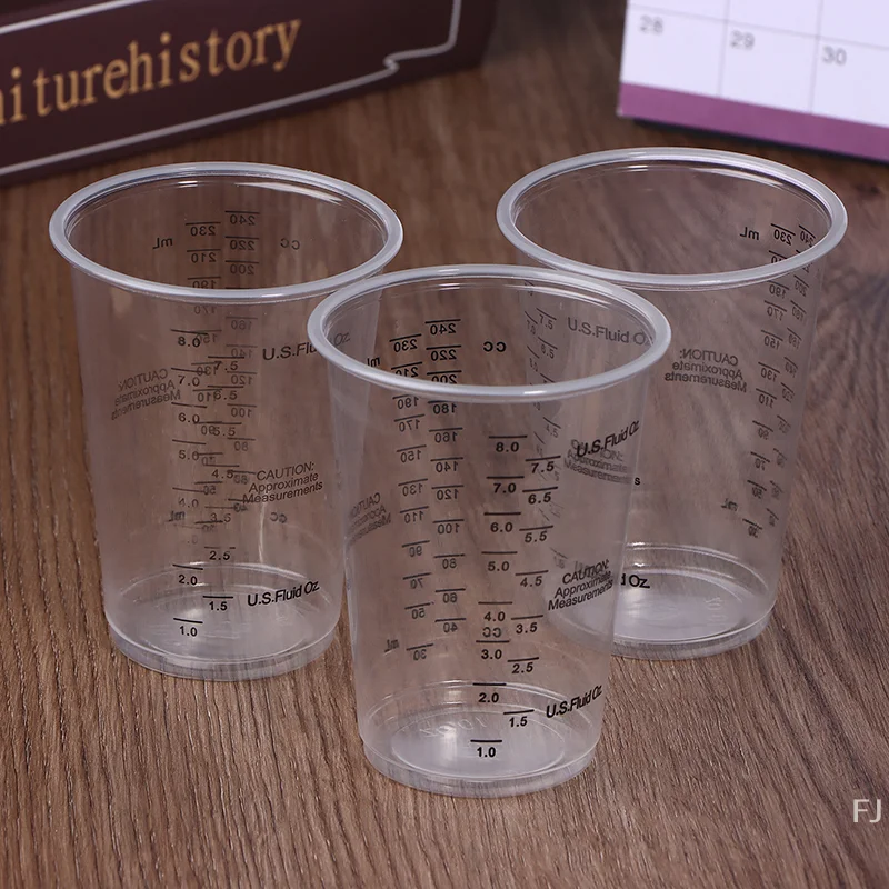 

[YU]10Pcs 8OZ Disposable Plastic Measuring Cups For Precise Resin Paint Mixing Cup Plastic Epoxy Resin Mixing Cups