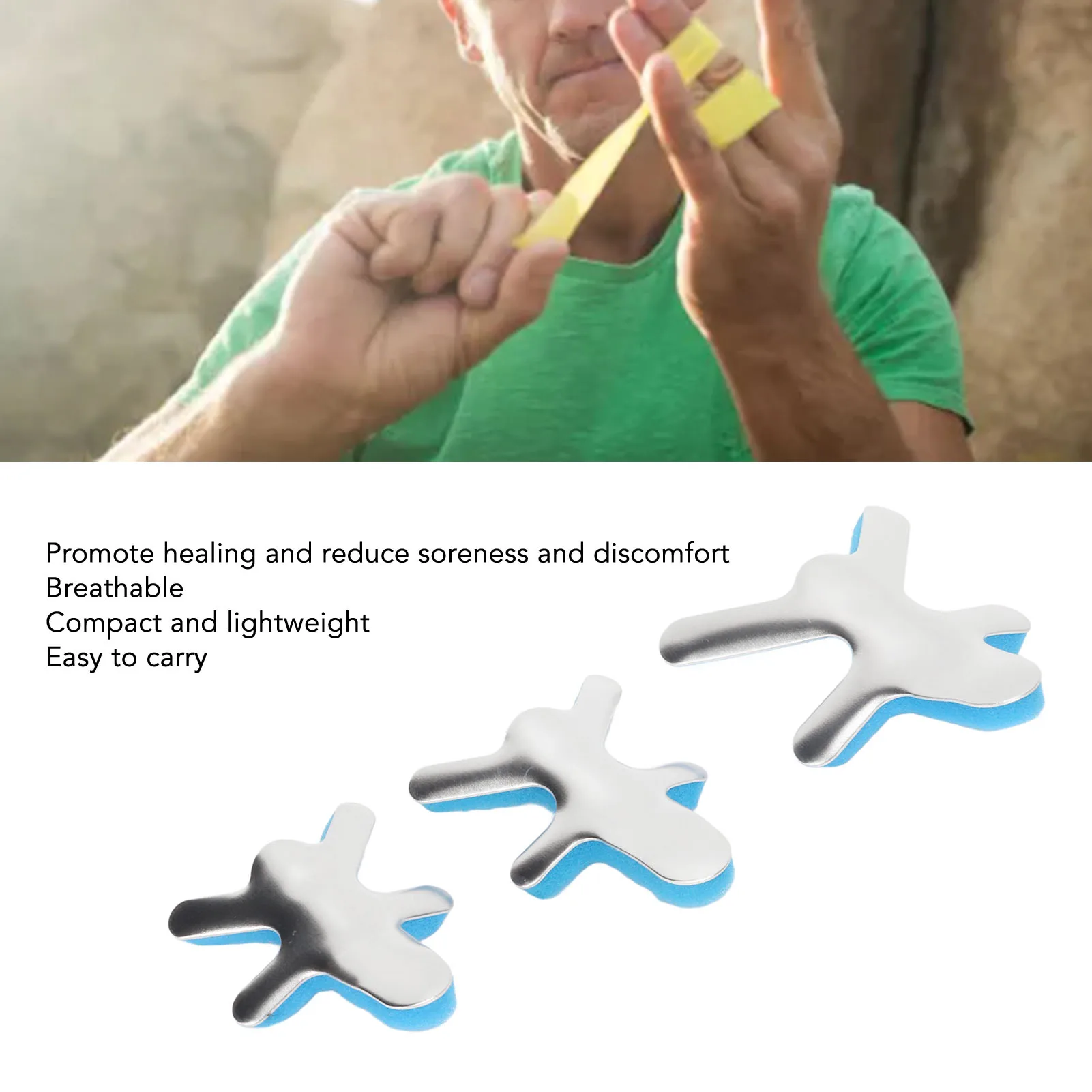 3pcs Frog Finger Straightening Brace Frog Type Finger Splint Straightening Support Fixation Frog Finger Mallet Brace with Sponge