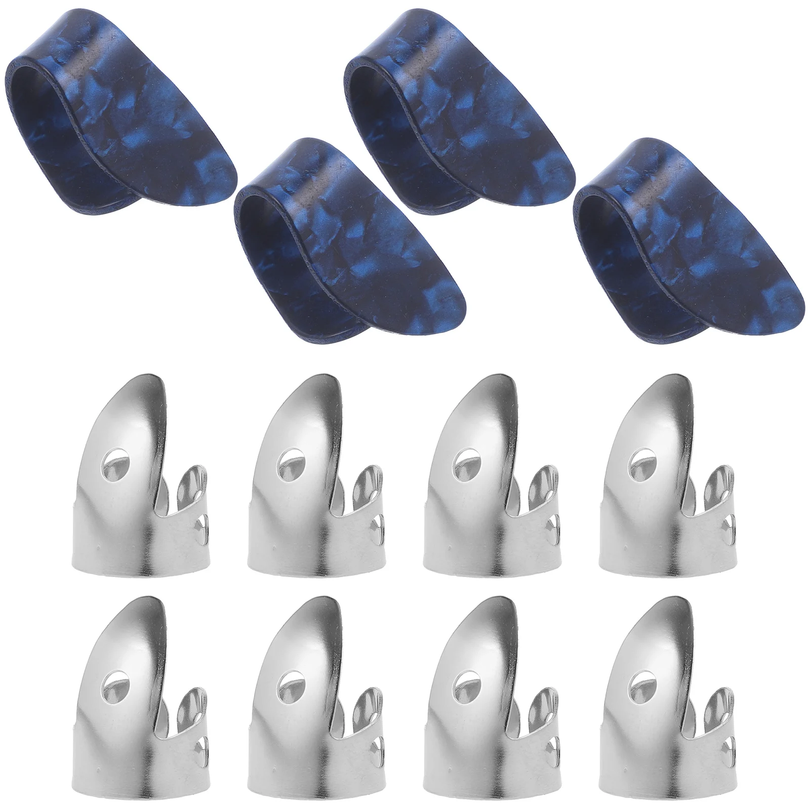 

12 Pcs Guitar Pick Thumb Thick Picks Accessories with Hole Finger Metal Acoustic