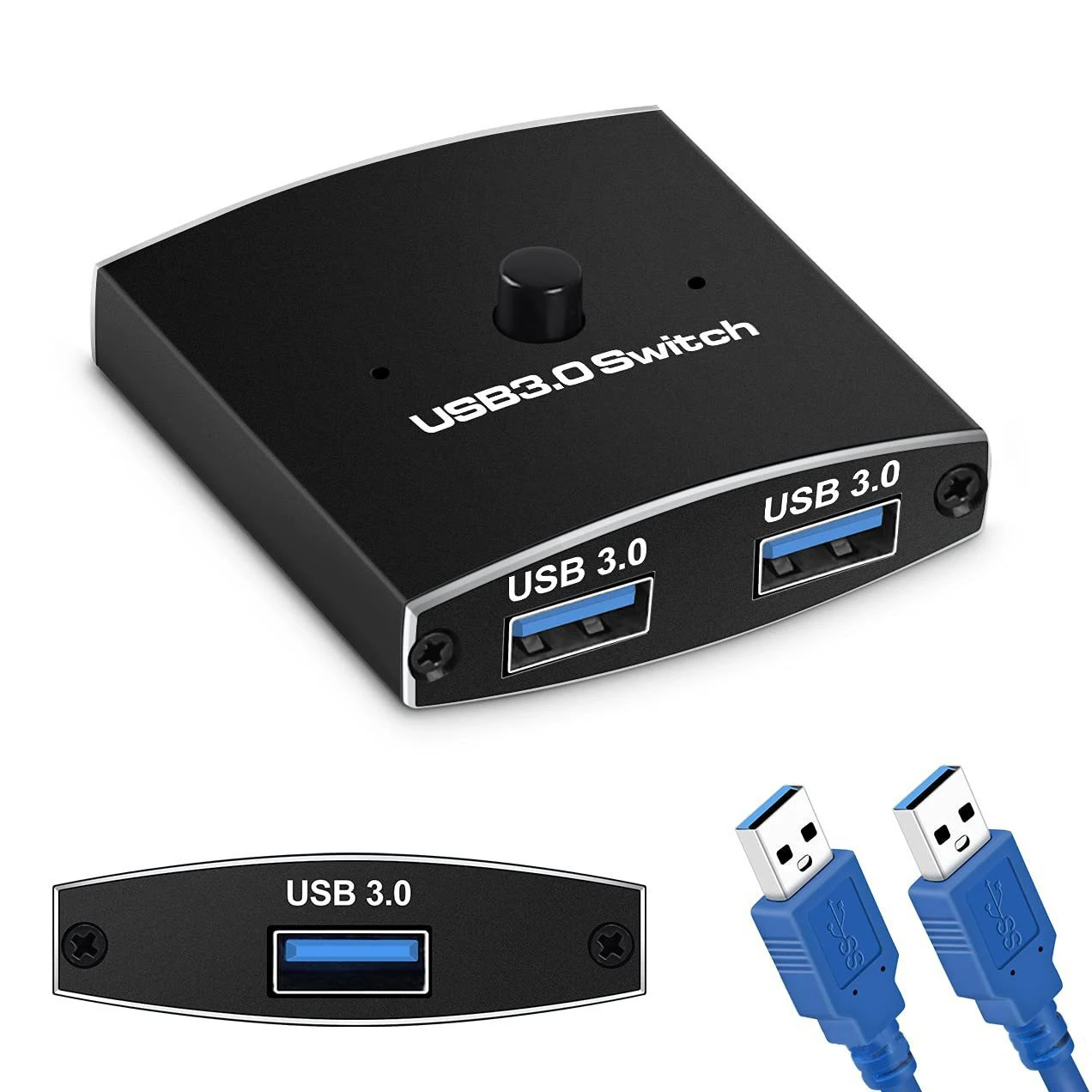 USB 3.0 Switch Selector KVM Switch 5Gbps 2 in 1 Out USB Switch USB 3.0 Two-Way Sharer for Printer Keyboard Mouse Sharing