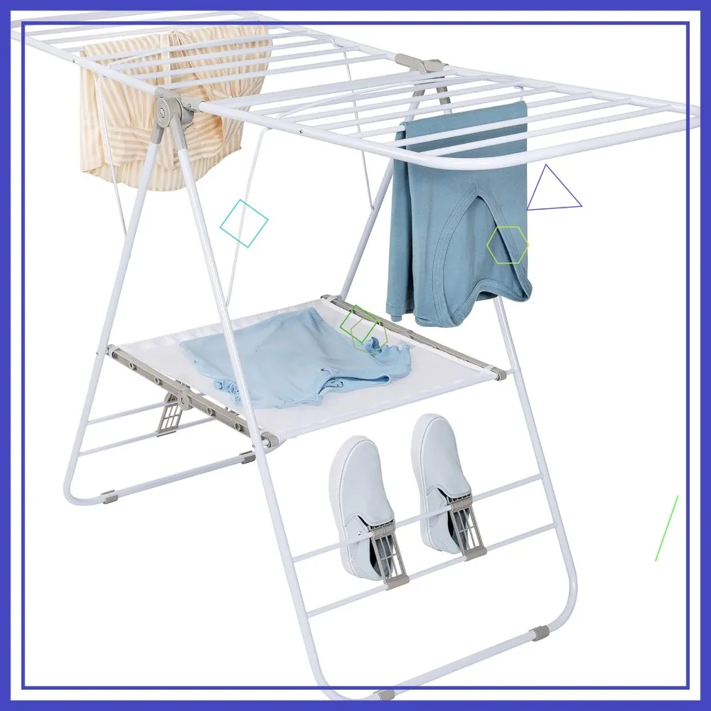 

Сверхмощная складная сушилка для белья — портативная вешалка для обуви в помещении и на открытом воздухе, компактный металлический каркас