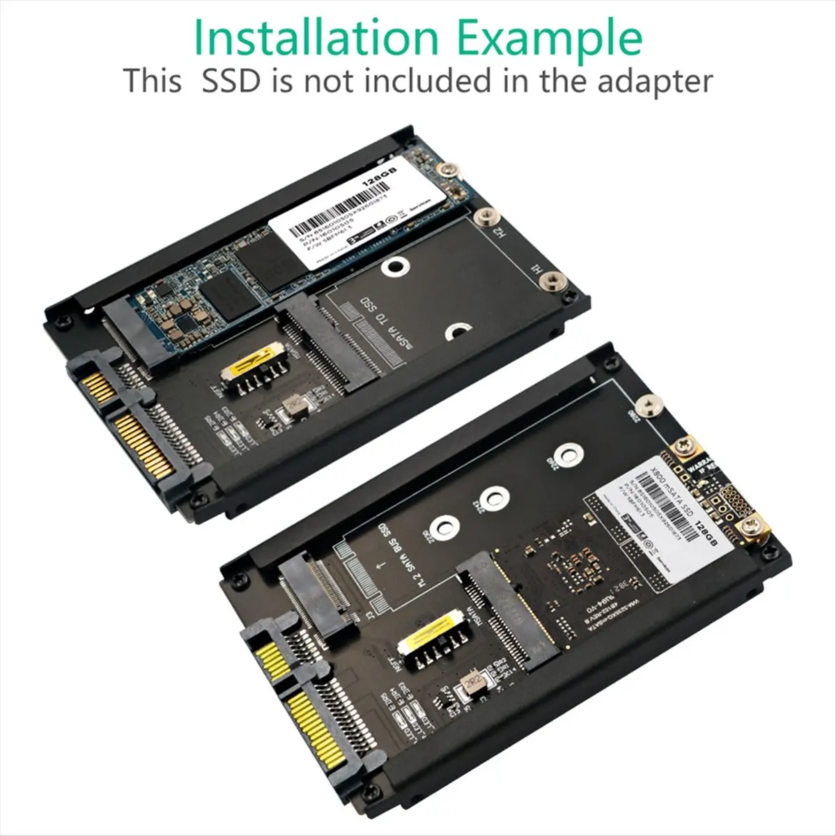 N05R 2In1 MSATA + B Key/B+M Key M.2 SSD to 2.5 SATA Adapter Card with Enclosure Socket for M2 NGFF SATA3 2230 2242 2260 2280