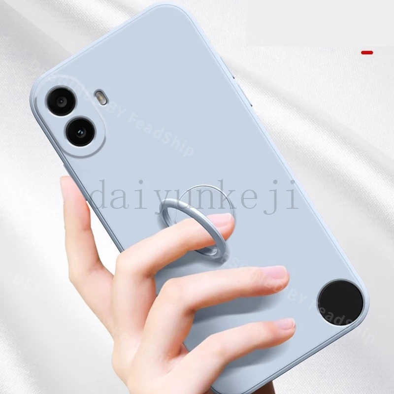 الفاخرة غطاء من السيليكون ل لا شيء CMF الهاتف 1 غطاء ناعم للصدمات جراب هاتف لا شيء الهاتف CMF غطاء مع حامل قوس