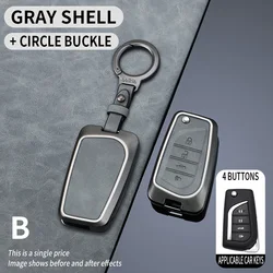 Car Zinc Alloy Leather Flip Key Case Cover Holder For Toyota RAV4 RAV-4 Levin Camry Reiz Highlander Corolla VA2 Accessories