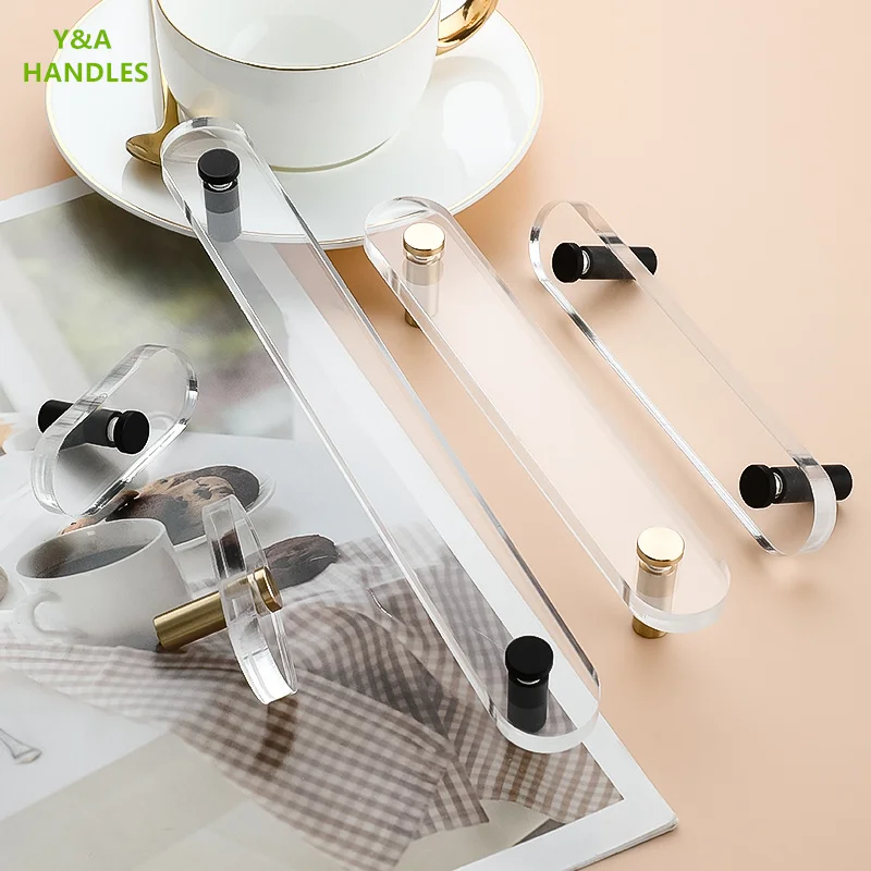 

Handles Drawer Cabinet Furniture Kitchen Handles for Cabinet Knob Door Drawer Furniture Kitchen Knob Golden Transparent Brass