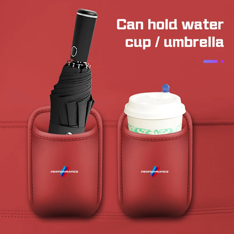PU Leather Car Cup Holder for BMW X1X3X4 X5 X6 X7 F15 F16 E90 E70 F40 G30 G20 1 3 5 6 7 Series Seat Back/Door Drinks Storage Box view 6