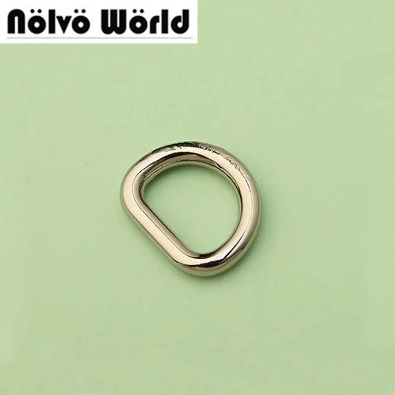 

100pcs 5 colors round edge inside 1.3*1cm 1/2" closed D rings,alloy metal d-ring