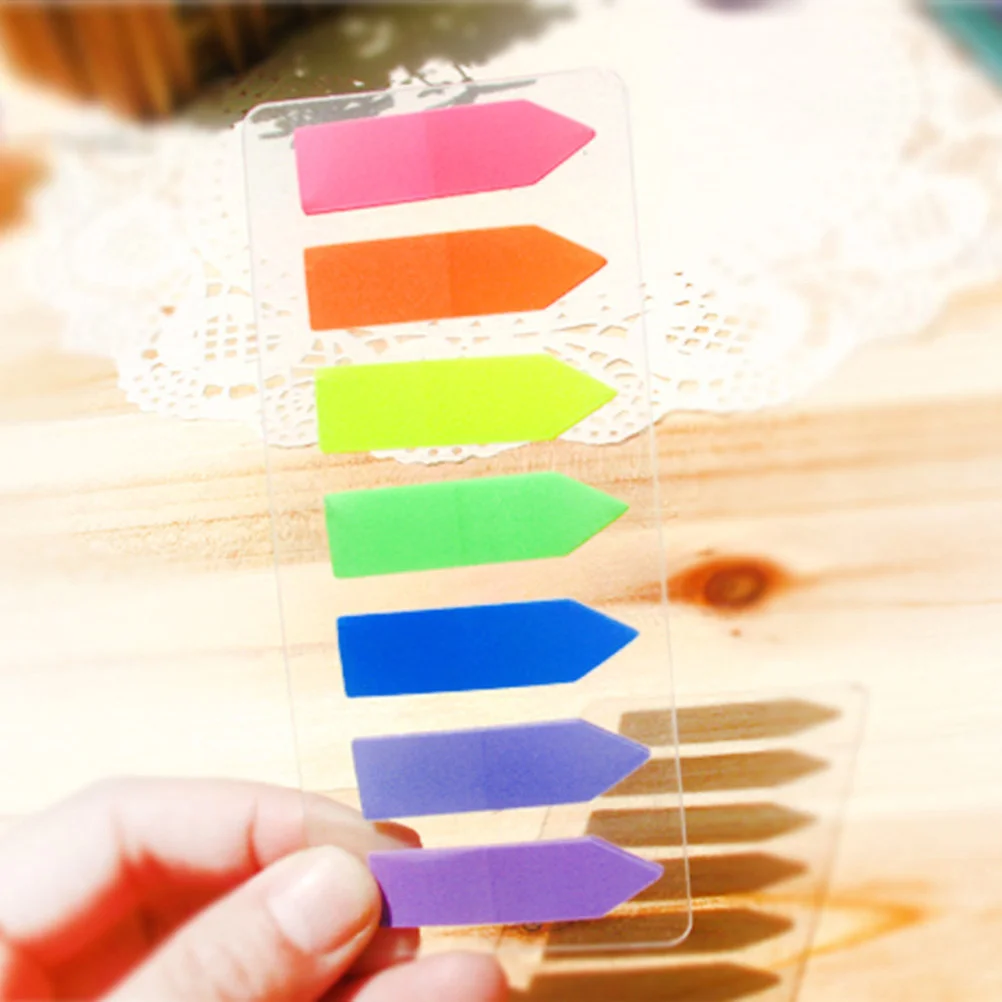 

10pcs Fluorescent Self-Stick Notes Neon Page Marker Tabs For Bookmarks Indexing Semitransparent Highlight Markers No Residue