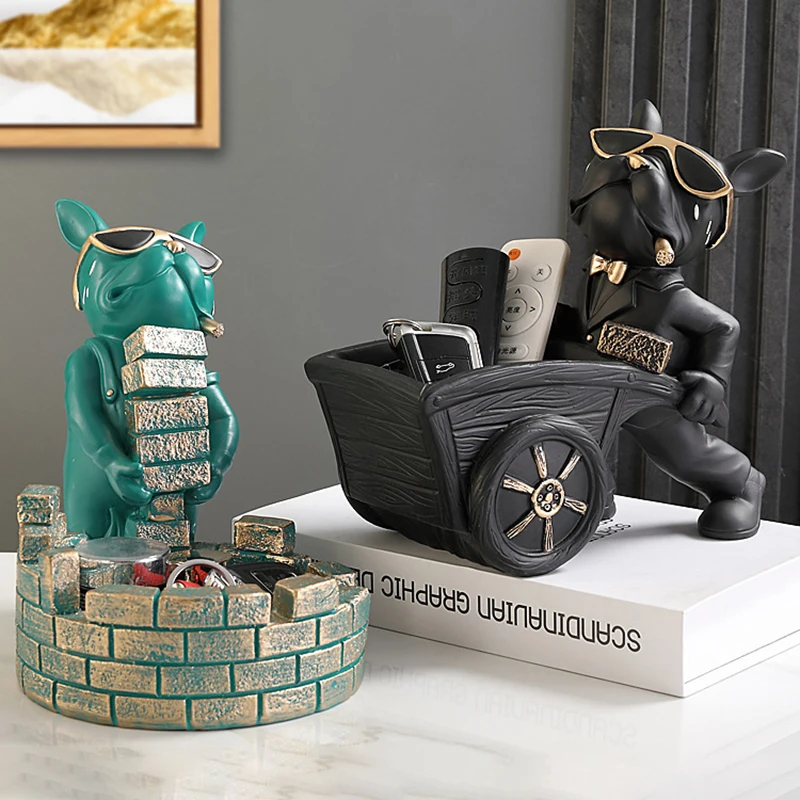Hund Statue Aufbewahrungsbox Tier Ornament Harz Kunst Skulptur Figur Home Dekoration Home Dekoration Studie Ornament – Detail 5