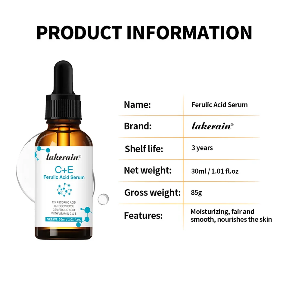 سيروم ليكراين فيتامين C + E للوجه، علاج مضاد للأكسدة لتفتيح البشرة ومكافحة الشيخوخة، يشد ويحمي البشرة #6