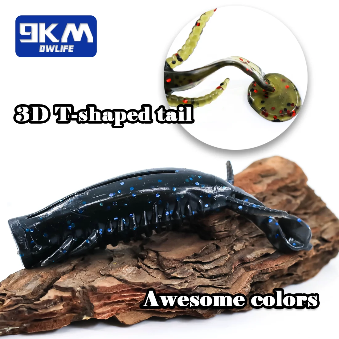 5 Stücke 8 cm Topwater Popper Weiche Köder Bass Angelköder Swimbaits Libelle Larve Köder Süßwasser Forelle Panfish Wels Barsch – Detail 4