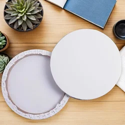 20/30/40cm Wooden Painting Frame Round Canvas Boards DIY Painting Stretched Blank Cotton Canvas Panels for Artist Painting