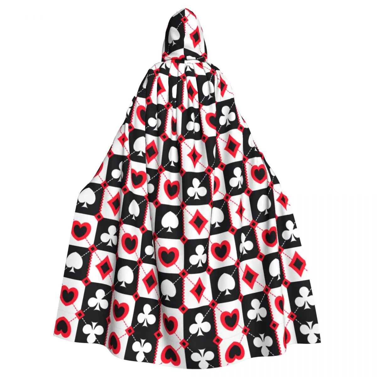 Poker Hooded Cloak Polyester Unisex Witch Cape Costume Accessory