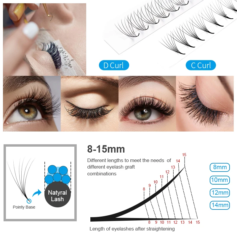 Premade Fans cilios 4d 5d 6d Pre Made Volume Russian Eyelashes Individual Lash Extension abanicos prearmados pestañas