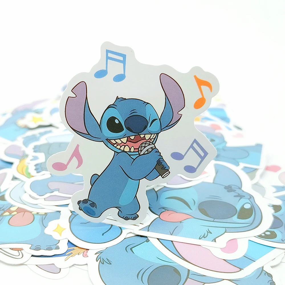 1/10/30/50/80/100PCS Cute Microphone Rapper Lilo & Stitch Balloon Decoration Stickers Luggage Graffiti Decals Fun Classic Toy