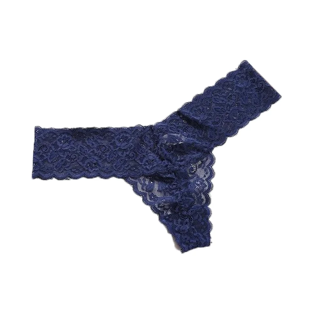 Fashion Low Waist Lace Seamless Panties Bow Thong Underwear for Women Transparent Cotton Crotch Mesh Lace Briefs Lady