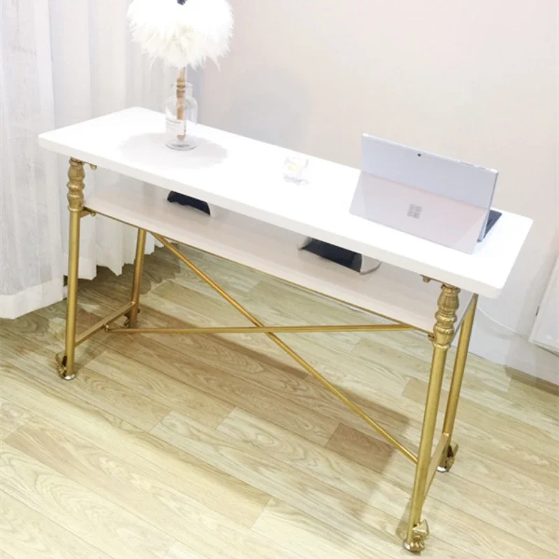 

Square Metal Nail Tables Nordic Exquisite Luxury Manicure Tables Speciality Modern Manicure Tafel Nail Salon Furniture CM50ZJ