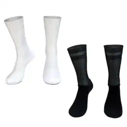 2025 New Team Socks New Aero Pro Anti Slip Silicone Cycling Socks Men Bicycle Sport Running Bike Socks Calcetines Ciclismo