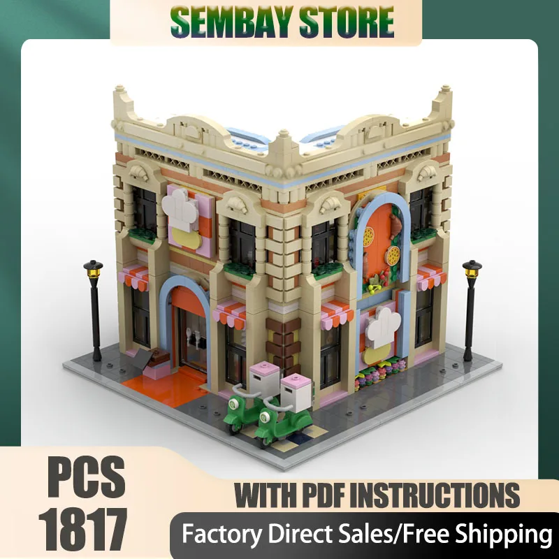 Moc Bausteine Modulare Restaurant und Kochen Schule Ecke Modulare Technologie Blöcke Weihnachten DIY Spielzeug Bau Geschenke