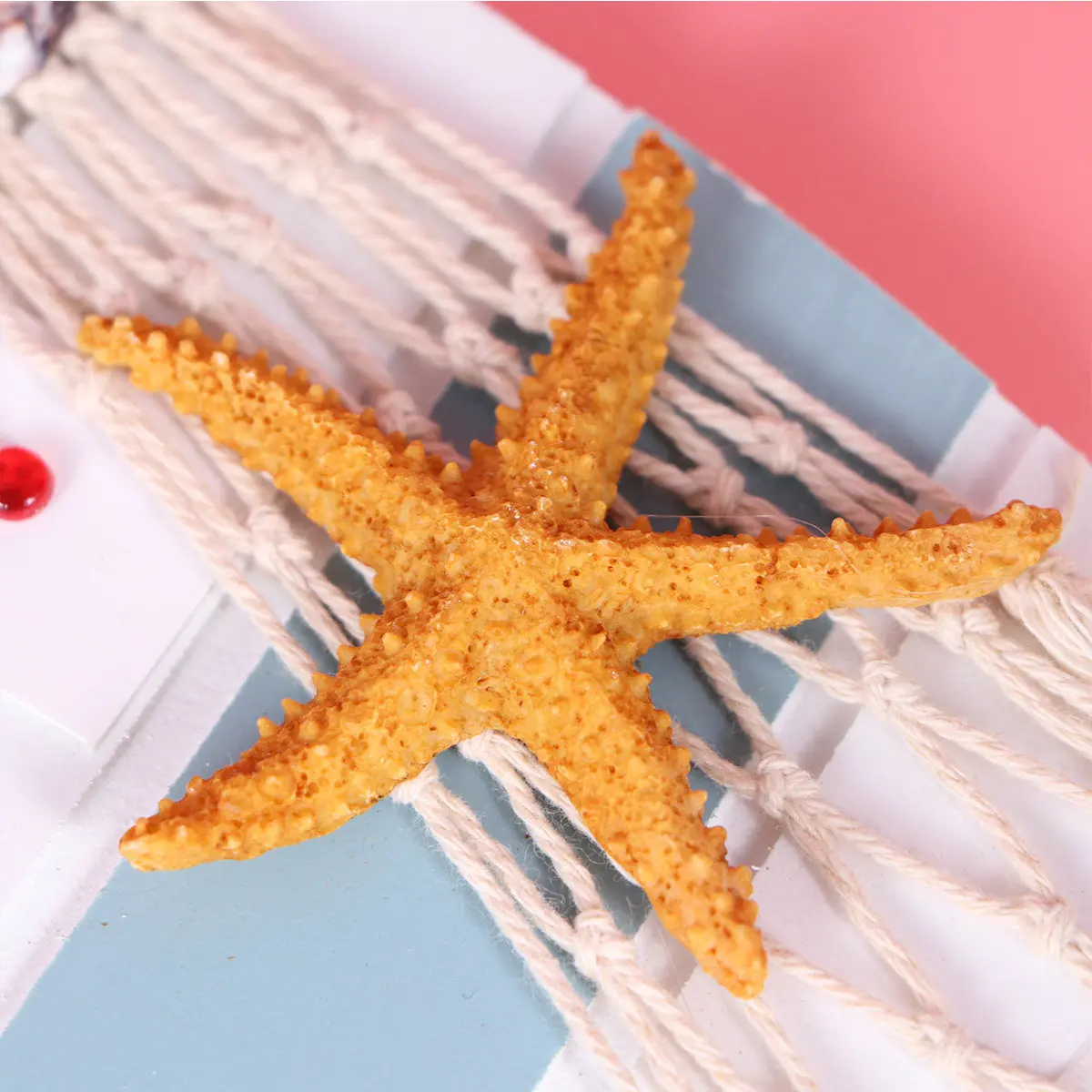 1Pcs Eco Friendly Wood Sea Star Wall Hanging Ornament Surfboard Design Home Decor Mediterranean Ocean Theme Room Office