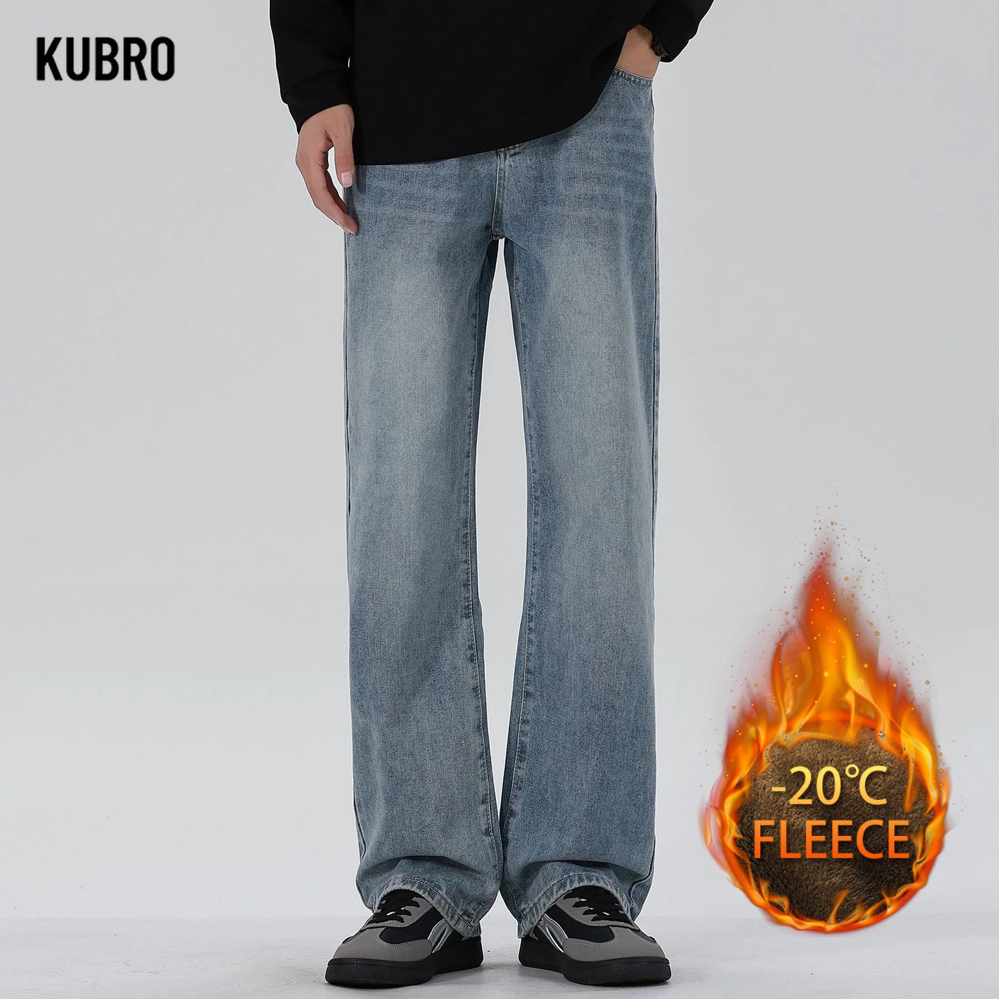 

Модные волнистые винтажные джинсы, осенние мужские однотонные джинсовые брюки, мужские повседневные свободные широкие джинсовые брюки, осень и зима