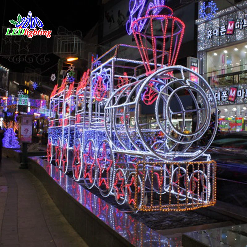 

custom.Shopping Mall Lights Decoration Commercial New Year Train Large Motif Led 3D Truck Motifs Lights Outdoor