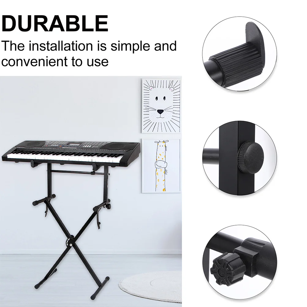 

2Sets Keyboard Raiser Stand Universal Electronic Organ Holder Adjustable Foldable Solid Iron Durable Non-Slip Keyboard Support