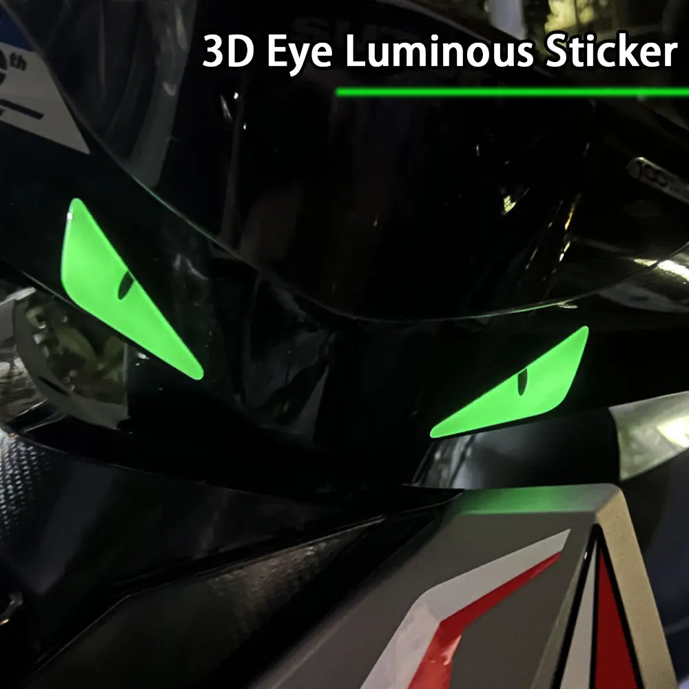 3D Luminous Vinyl Motorcycle Stickers Devil\'s Eyes Scooter Car Bike Helmet Decals Accessories For Honda PCX Yamaha NMAX155 XMAX