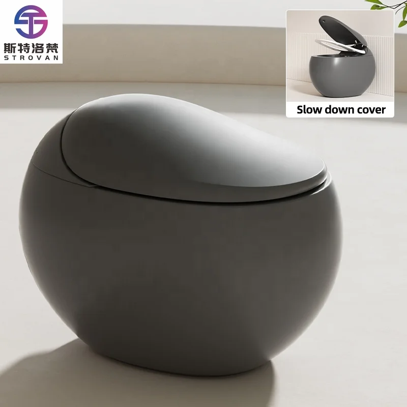 

HKZX Automatic Sensor Flush Wc 3D Cleaning Bidet Electric One-piece Bathroom Grey Smart Toilet Intelligente