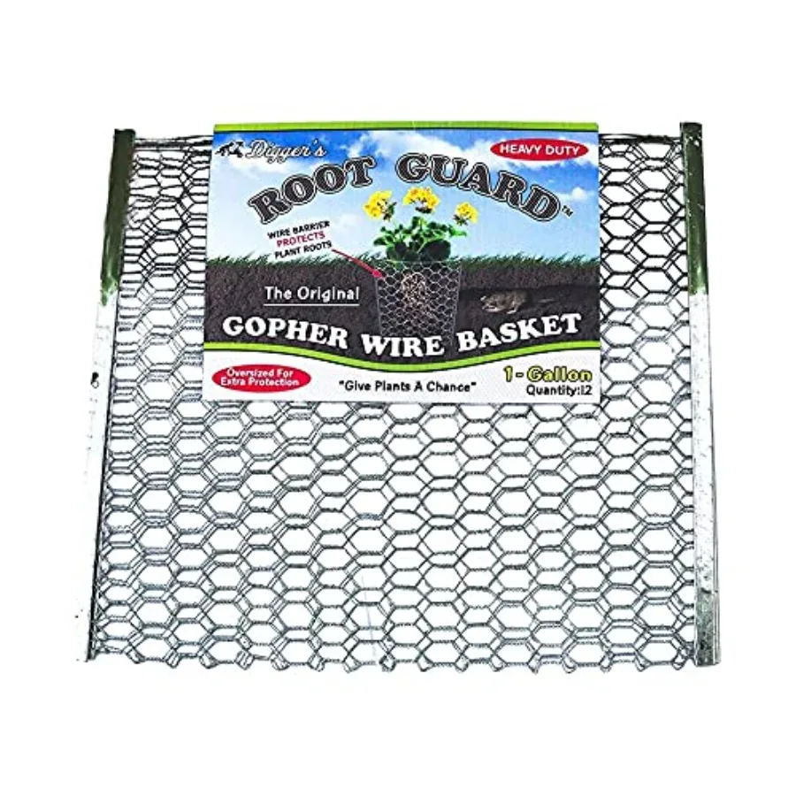 

Digger's 1-Gallon Heavy-Duty Wire Basket - Gopher Wire Basket for Perennials and Vegetables 12 Baskets