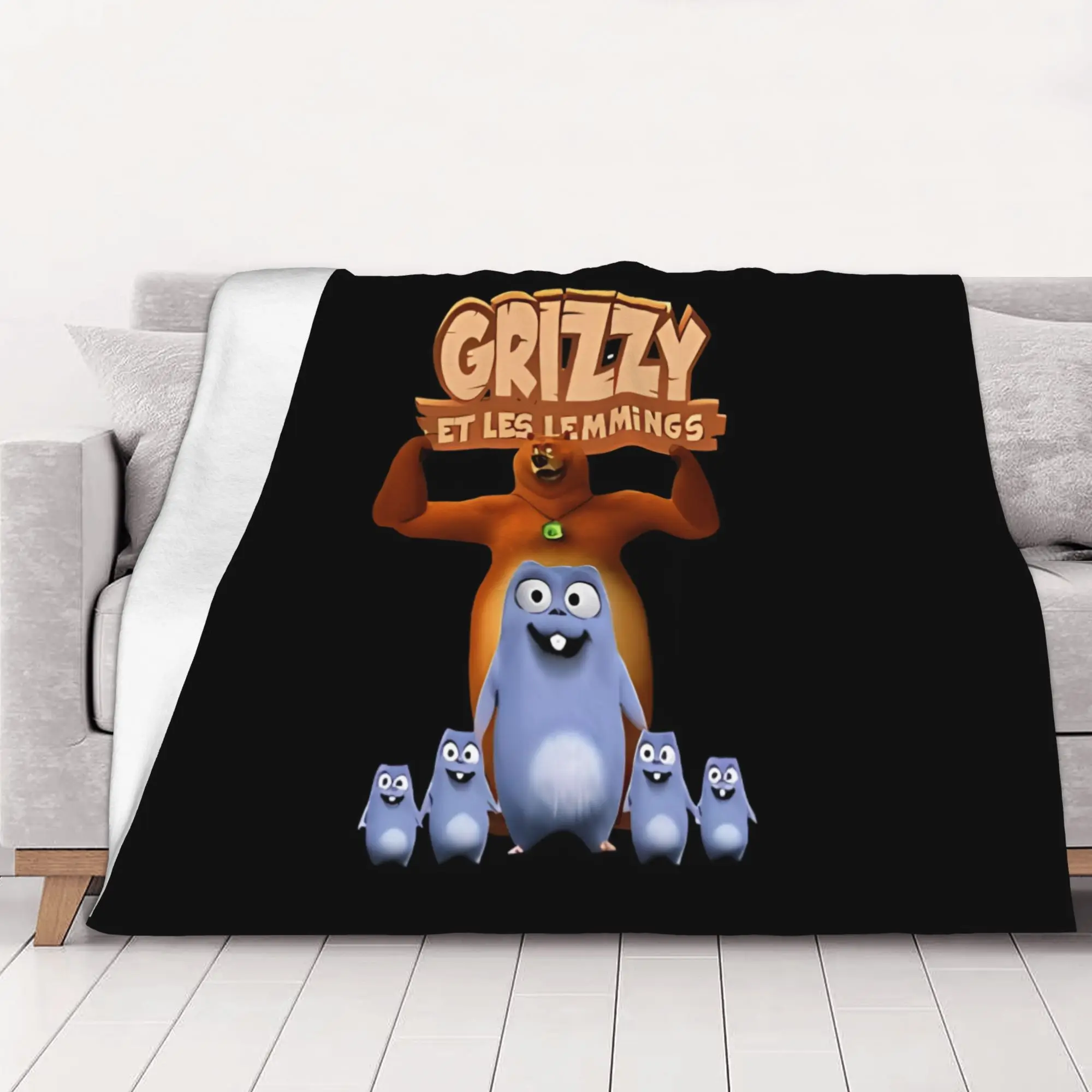1PC Classic Grizzly And Lemmings home room decorations Winter Blankets for Adults Bedding Home Interior Sofa Knee