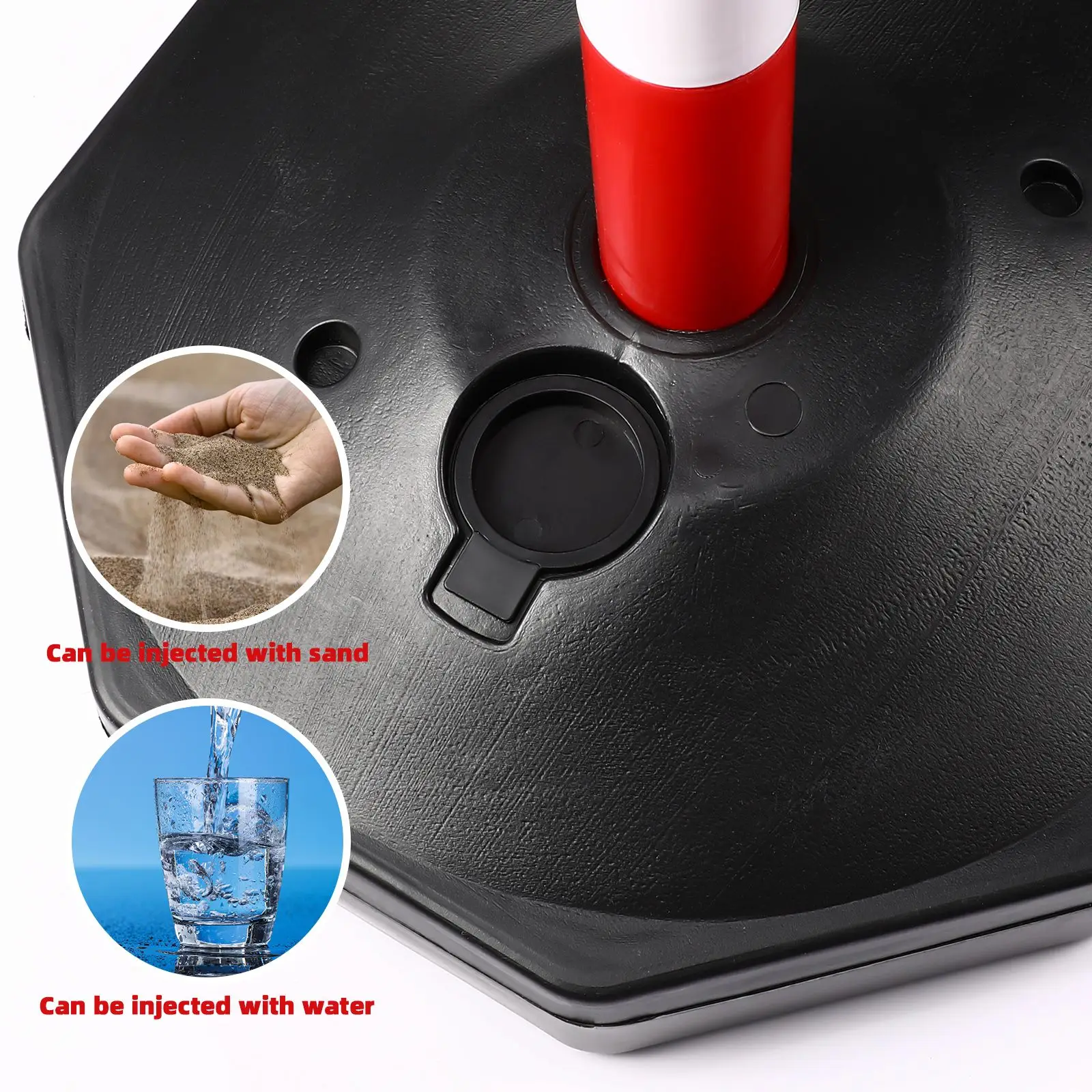 

1 PC Warning Column Anti-collision Road Delineator Isolation Pile Traffic Facility Red White Elastic Sturdy Fillable