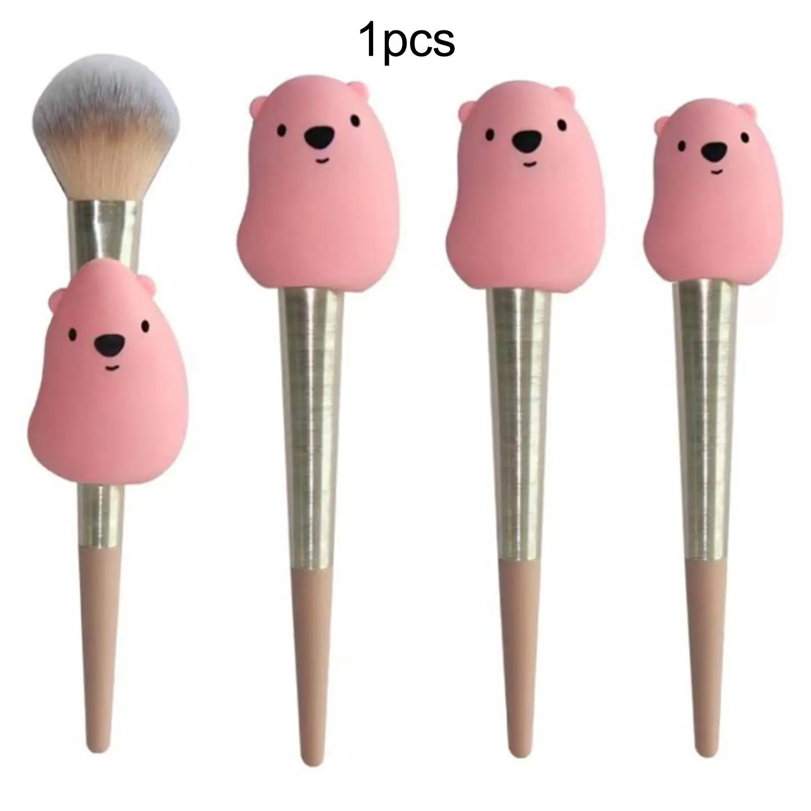 Silicone Makeup Brush Covers Portable Dustproof Cute with Makeup Brush Cleaning Pad Makeup Brush Protector for Women Girl