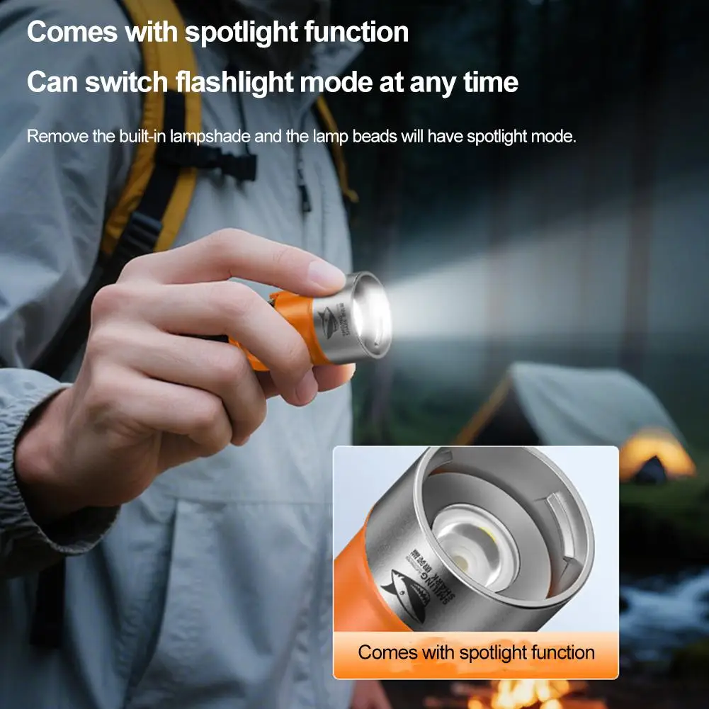 Portable LED COB Flashlight Torch USB Rechargeable Outdoor Camping Hanging Lantern With Hook Lamp Lighting Work Lights